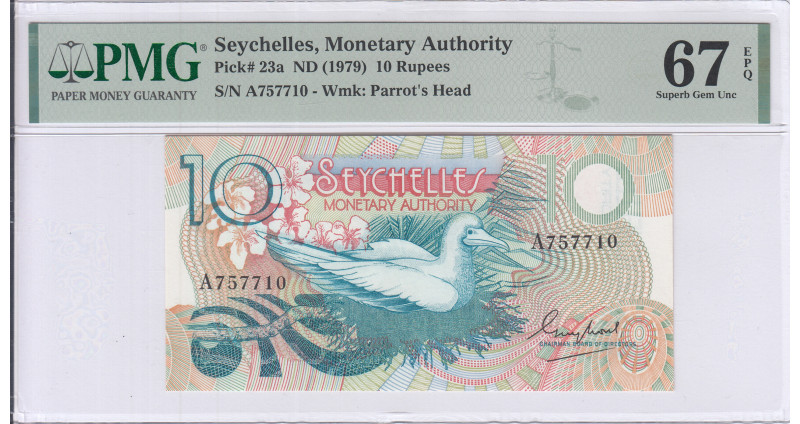 Seychelles  10 Rupees 1979 P23a PMG67 EPQ