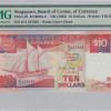 Singapore  10 Dollars 1988 P20 PMG66 EPQ