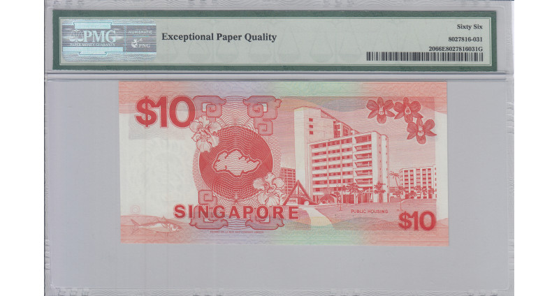 Singapore 10 Dollars 1988 P20 PMG66 EPQ Singapore 10 Dollars 1988 P20 PMG66 EPQ