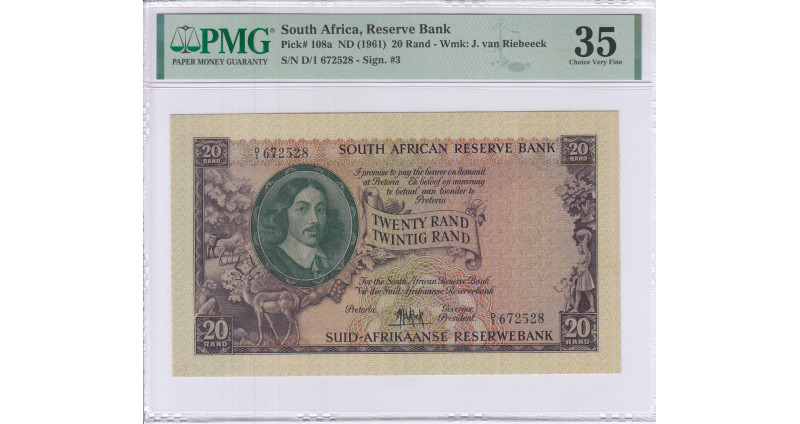 South Africa 20 Rand ND1961 P108a PMG35