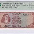 South Africa 1 Rand 1975 P116b PMG66 EPQ South Africa 1 Rand 1975 P116b PMG66 EPQ