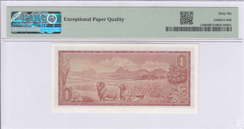 South Africa 1 Rand 1975 P116b PMG66 EPQ South Africa 1 Rand 1975 P116b PMG66 EPQ