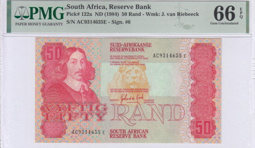 South Africa 50 Rand 1984 P122a PMG66 EPQ