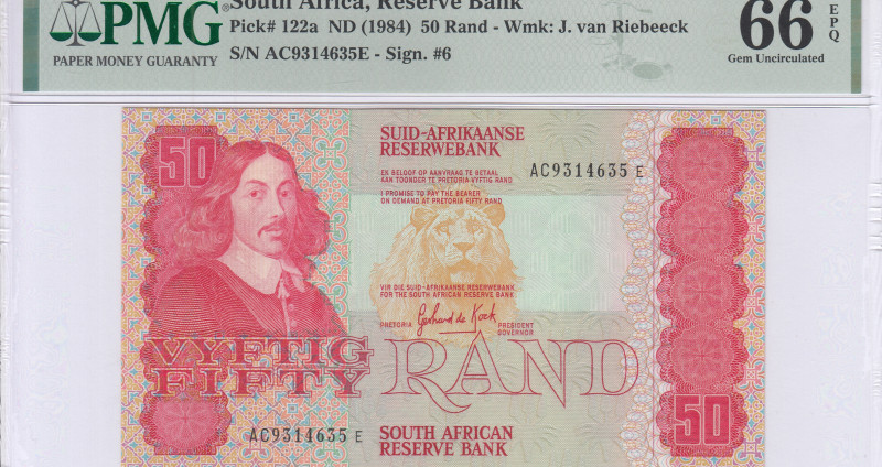 South Africa 50 Rand 1984 P122a PMG66 EPQ South Africa 50 Rand 1984 P122a PMG66 EPQ