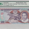 Tanzania 20 Shilingi 2011 P15* PMG65 EPQ "Replacement" Tanzania 20 Shilingi 2011 P15* PMG65 EPQ "Replacement"