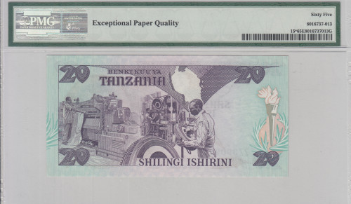 Tanzania 20 Shilingi 2011 P15* PMG65 EPQ "Replacement"