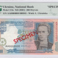 Ukraine 200 Hryven 2001 P115s PMG50 Ukraine 200 Hryven 2001 P115s PMG50
