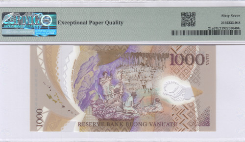 Vanuatu 1000 Vatu 2020 P21a PMG67 EPQ "Commemorative"