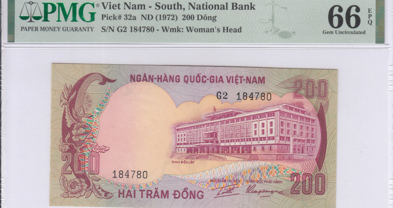 Vietnam, South 200 Dong 1972 P32a PMG66 EPQ