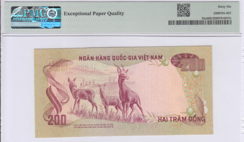 Vietnam, South 200 Dong 1972 P32a PMG66 EPQ Vietnam, South 200 Dong 1972 P32a PMG66 EPQ
