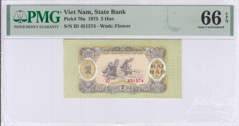 Vietnam 2 Hao 1975 P78a PMG66 EPQ
