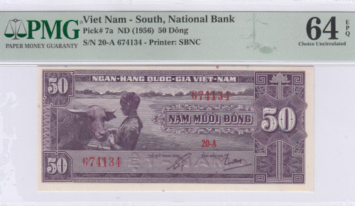 Vietnam - South 50 Dong 1956 P7a PMG64 EPQ Vietnam - South 50 Dong 1956 P7a PMG64 EPQ