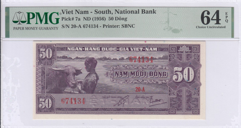 Vietnam - South 50 Dong 1956 P7a PMG64 EPQ Vietnam - South 50 Dong 1956 P7a PMG64 EPQ