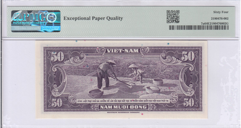 Vietnam - South 50 Dong 1956 P7a PMG64 EPQ Vietnam - South 50 Dong 1956 P7a PMG64 EPQ