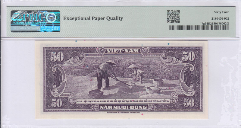 Vietnam - South 50 Dong 1956 P7a PMG64 EPQ Vietnam - South 50 Dong 1956 P7a PMG64 EPQ
