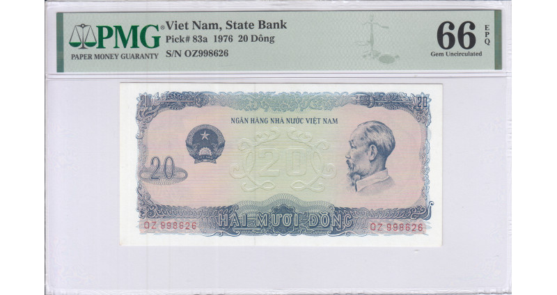 Vietnam 20 Dong 1976 P83a PMG66 EPQ Vietnam 20 Dong 1976 P83a PMG66 EPQ