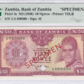 Zambia 50 Ngwee 1968 P4s PMG66 EPQ Zambia 50 Ngwee 1968 P4s PMG66 EPQ