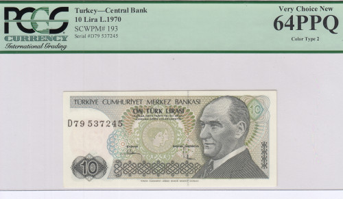 10 Lira D79 P193b PCGS64 PPQ