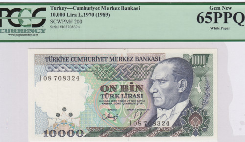 10.000 Lira I08 P200 PCGS65 PPQ