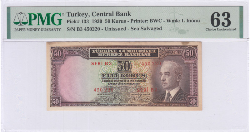 50 Kuruş 1930 (Unissued) B3 P133 PMG63