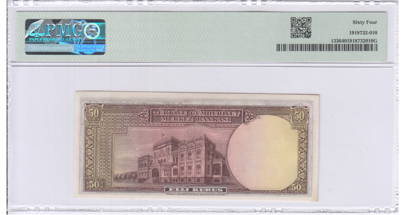 50 Kuruş 1930 (Unissued) B1 P133 PMG64