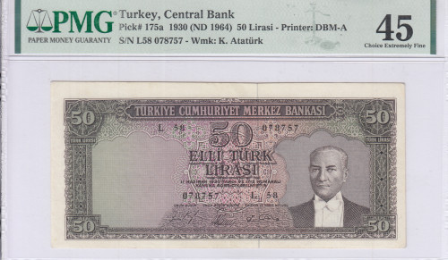 50 Lira 1930 (ND1964) L58 P175a PMG45