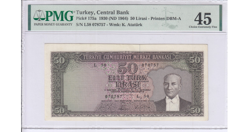 50 Lira 1930 (ND1964) L58 P175a PMG45