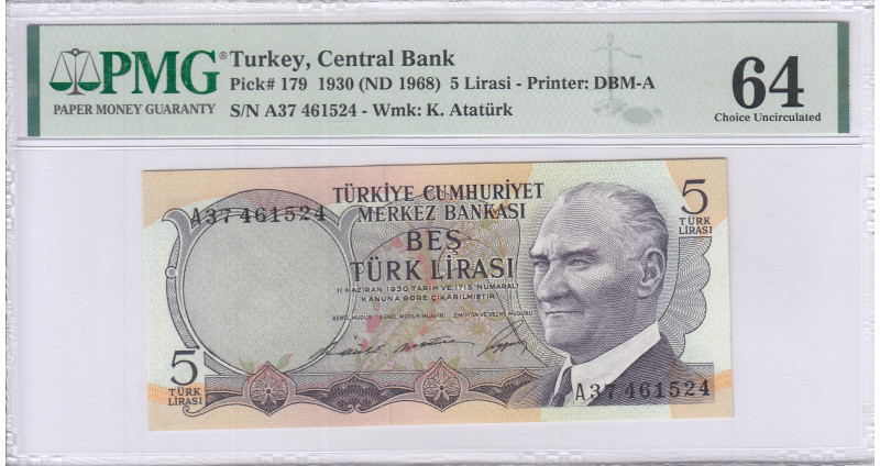 5 Lira 1930 (ND1968) A37 P179 PMG64