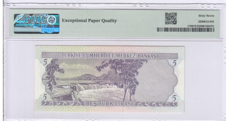 5 Lira 1930 (ND1968) A37 P179 PMG67 EPQ