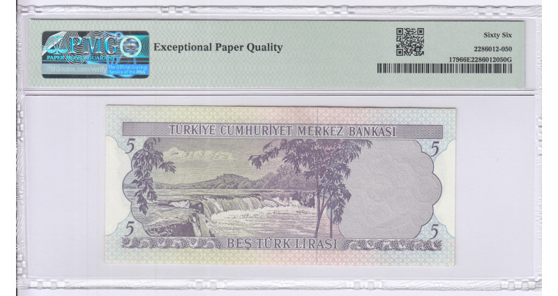 5 Lira 1930 (ND1968) B39 P179 PMG66 EPQ