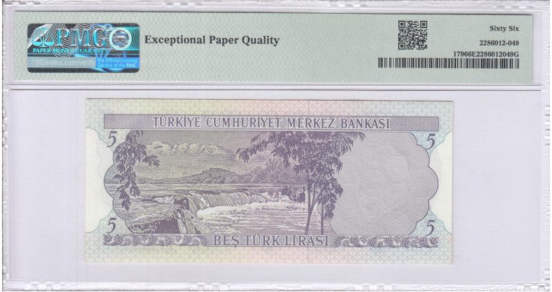 5 Lira 1930 (ND1968) B74 P179 PMG66 EPQ