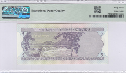 5 Lira 1930 (ND1968) B15 P179 PMG67 EPQ