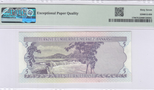 5 Lira 1930 (ND1968) E14 P179 PMG67 EPQ