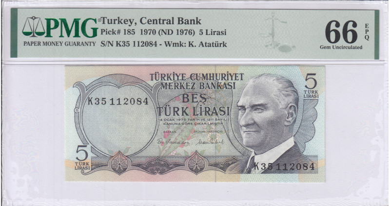 5 Lira 1930 (ND1968) K35 P185 PMG66 EPQ