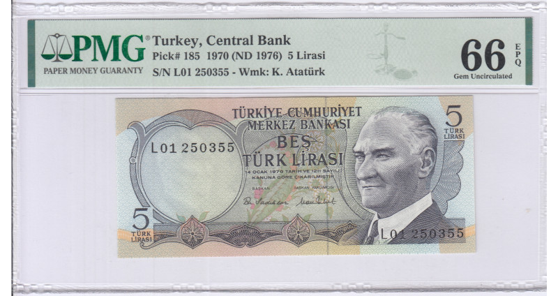 5 Lira 1930 (ND1968) L01 P185 PMG66 EPQ