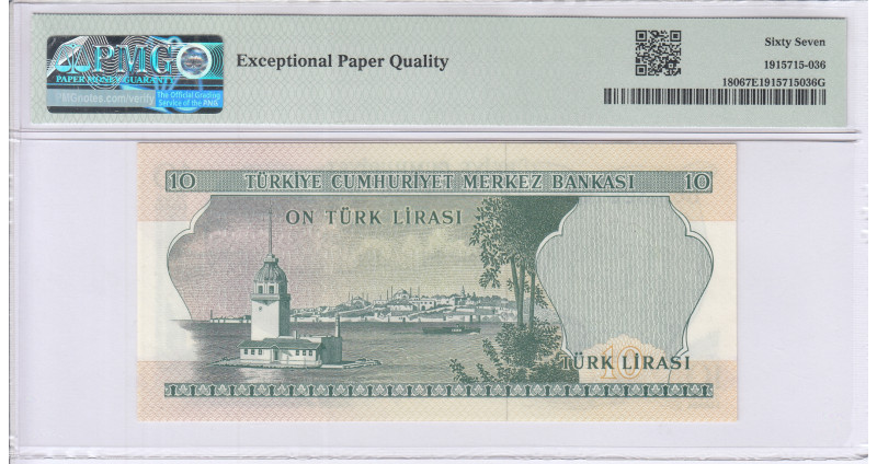 10 Lira 1930 (ND1966) B83 P180 PMG67 EPQ