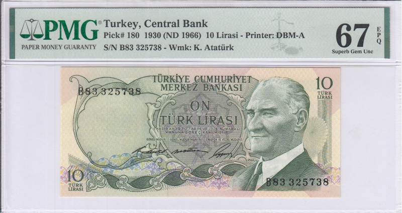 10 Lira 1930 (ND1966) B83 P180 PMG67 EPQ