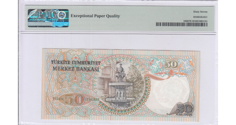 50 Lira 1970 (ND1976) C65 P188 PMG67 EPQ