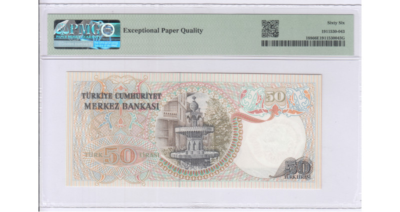 50 Lira 1970 (ND1976) G74 P188 PMG66 EPQ