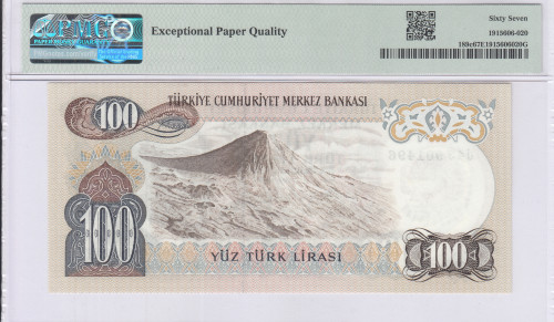 100 Lira 1970 (ND1983) J43 P189c PMG67 EPQ