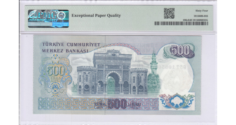 500 Lira 1970 (ND1971) G57 P190c PMG64 EPQ