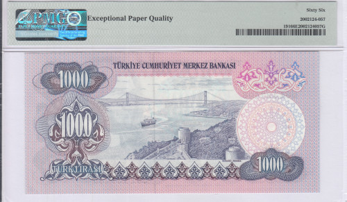 1.000 Lira 1970  B01 P191 PMG66 EPQ
