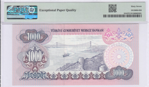 1.000 Lira 1970  E01 P191 PMG67 EPQ "TopPop"