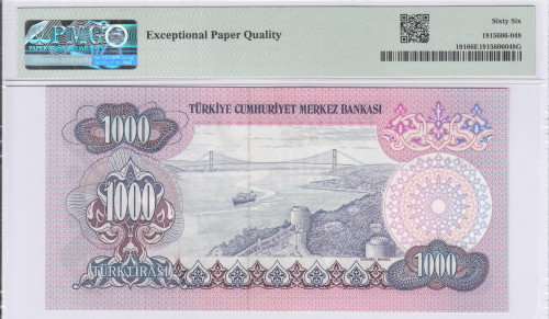 1.000 Lira 1970  C76 P191 PMG66 EPQ