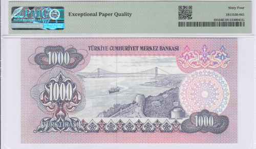 1.000 Lira 1970  D55 P191 PMG64 EPQ