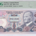1.000 Lira 1970  D55 P191 PMG65 EPQ 1.000 Lira 1970  D55 P191 PMG65 EPQ
