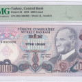 1.000 Lira 1970  D55 P191 PMG66 EPQ 1.000 Lira 1970  D55 P191 PMG66 EPQ