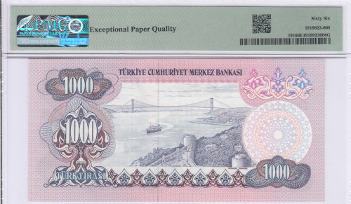 1.000 Lira 1970  D83 P191 PMG66 EPQ