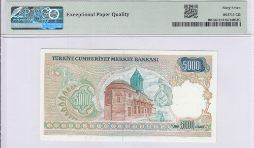 5.000 Lira 1970 (ND1981)  D83 P196A PMG67 EPQ