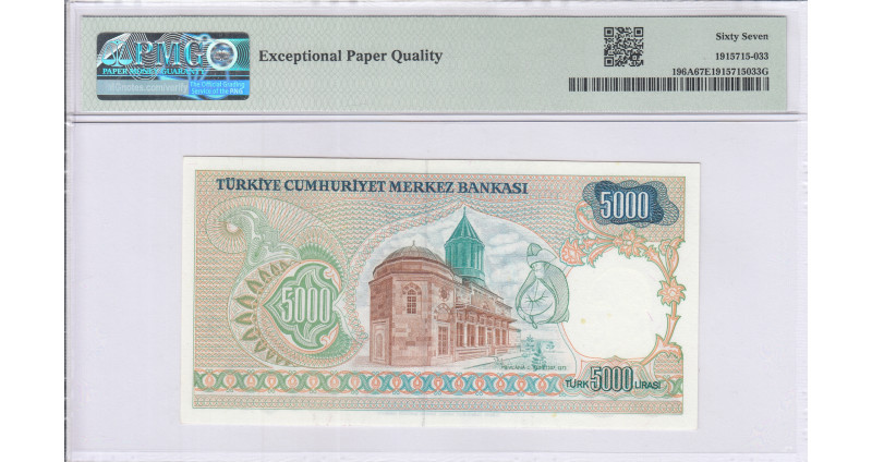 5.000 Lira 1970 (ND1981)  D83 P196A PMG67 EPQ